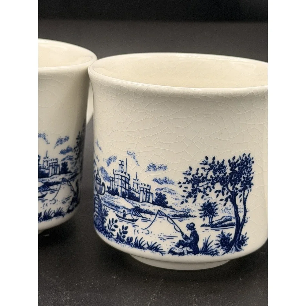 Set Of 3 Churchill Currier & Ives Harvest Heritage Flat Cups